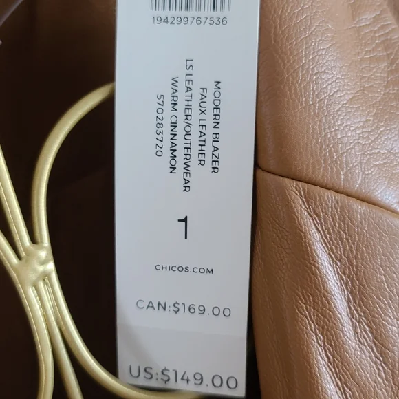 Chico's Faux Leather Modern Blazer - Picture 3 of 7